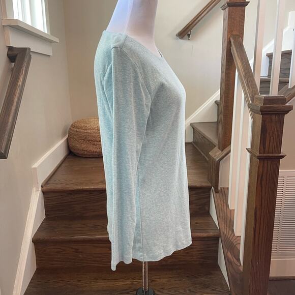 Vineyard Vines Heathered Blue Boatneck Simple Tee Size Medium - Picture 2 of 8